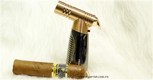 CIGAR VIET chuyên bán buôn, bán lẻ các loại bật khò cigar COHIBA màu đen 4 tia lửa  tại hà nội