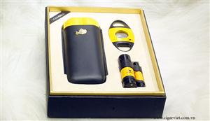 CIGAR VIET chuyên bán buôn, bán lẻ các loại Bộ bao ống đựng 2 cigar, 1 cắt cigar, 1 khò cigar ( T 56