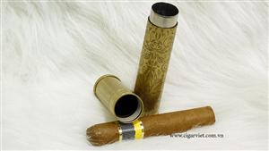 CIGAR VIET chuyên bán buôn, bán lẻ các loại ống đựng cigar COHIBA màu vàng đồng tại Hà Nội